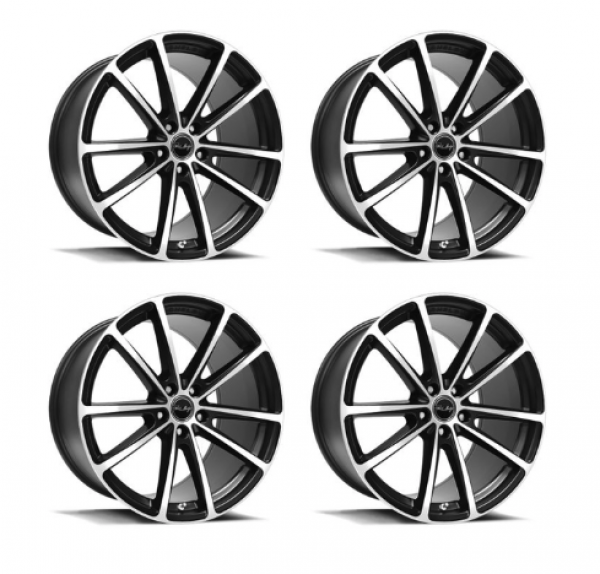 Shelby CS10 9,5x20 und 11x20 Zoll Schwarz / abgedrehtem Stern Felgensatz